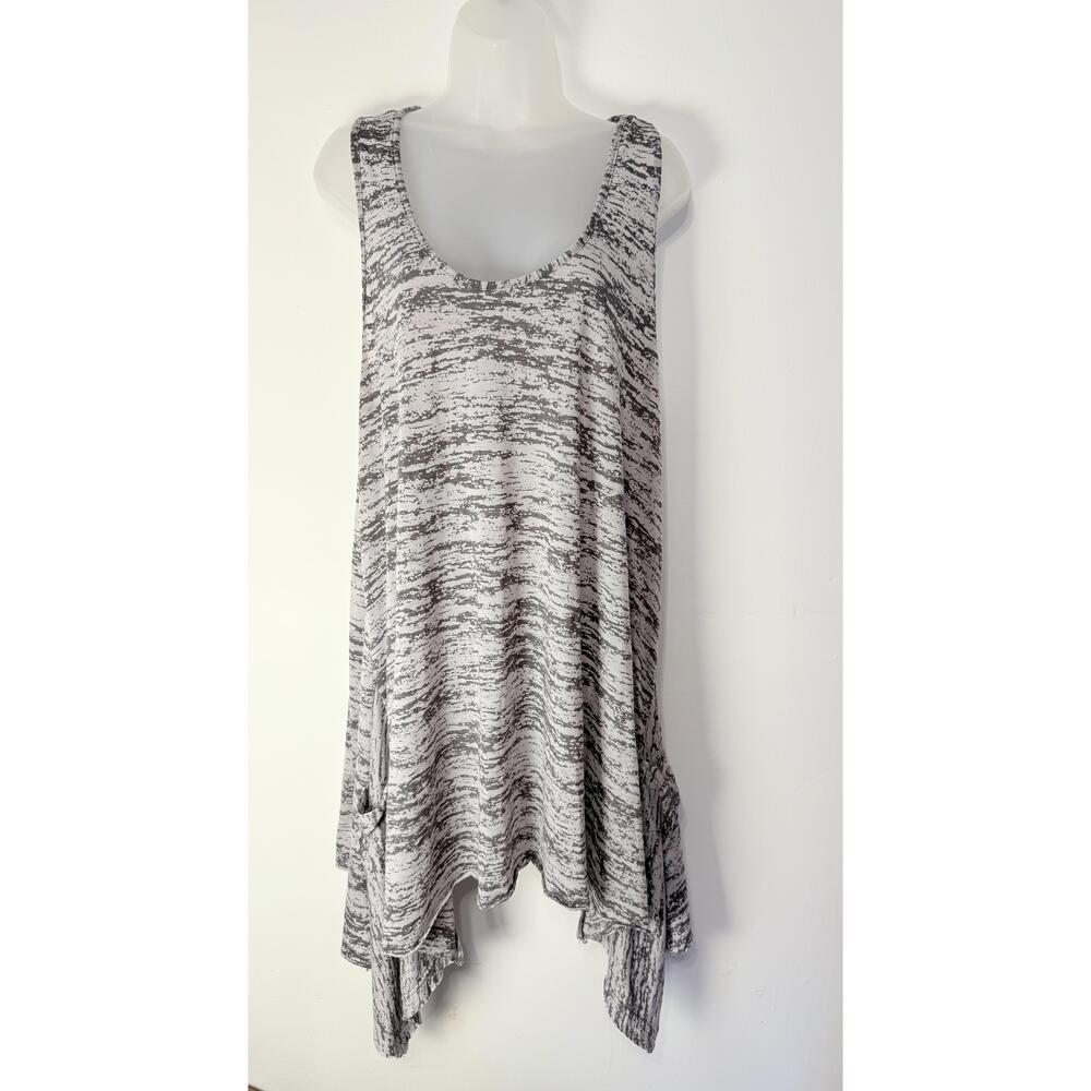 Swimsuits For All Womens Grey Sleeveless Tank Swimsuit Cover 3X